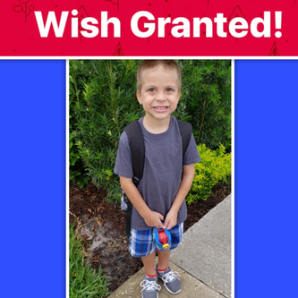 HE LOST HIS DAD WHEN HE WAS JUST 9 MONTHS OLD. TODAY HE IS OUR WISH RECIPIENT