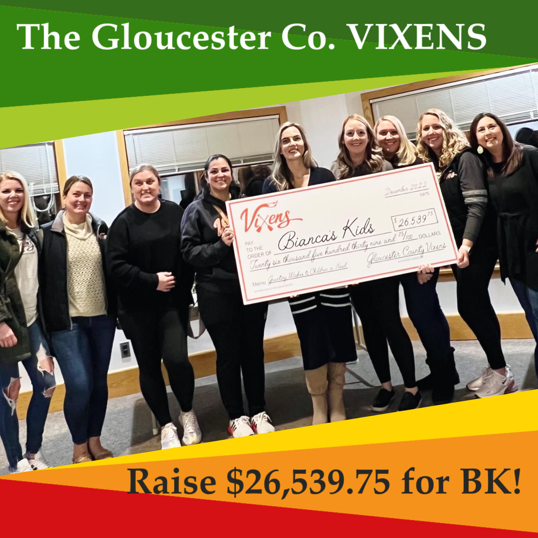 GLOUCESTER COUNTY VIXENS BLESS BIANCA’S KIDS WITH A MASSIVE DONATION!